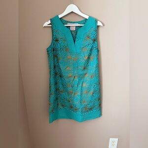 Gretchen Scott Women's S Blue Sunburst Sleeveless Shift Dress Casual